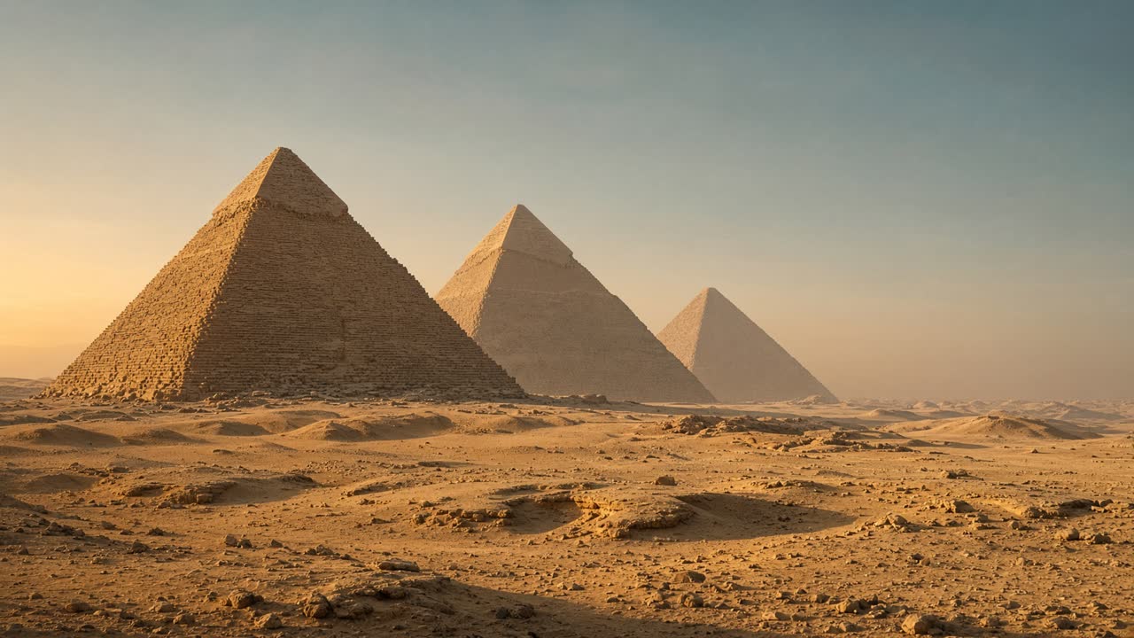 Vy över pyramiderna på Giza-platån